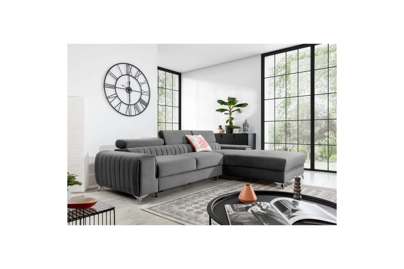 Sektionssoffa Eltap Grayson 278x205x92 cm - Nube 3, Ljusgrå, Höger - Möbler - Soffa - Bäddsoffa - Bäddsoffa divan