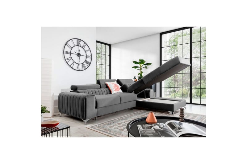 Sektionssoffa Eltap Grayson 278x205x92 cm - Nube 3, Ljusgrå, Höger - Möbler - Soffa - Bäddsoffa - Bäddsoffa divan