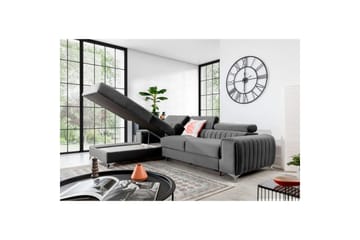 Sektionssoffa Eltap Grayson 278x205x92 cm - Nube 3, Ljusgrå, Vänster - Möbler - Soffa - Bäddsoffa - Bäddsoffa divan