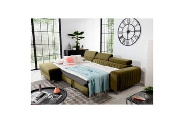 Sektionssoffa Eltap Grayson 278x205x92 cm - Nube 33, Grön, Vänster - Möbler - Soffa - Bäddsoffa - Bäddsoffa divan