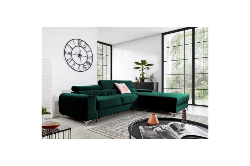 Sektionssoffa Eltap Grayson 278x205x92 cm - Nube 35, Grön, Höger - Möbler - Soffa - Bäddsoffa - Bäddsoffa divan