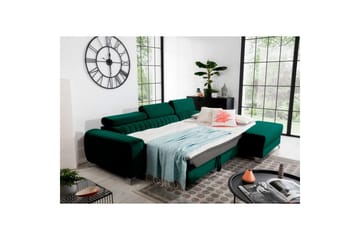 Sektionssoffa Eltap Grayson 278x205x92 cm - Nube 35, Grön, Höger - Möbler - Soffa - Bäddsoffa - Bäddsoffa divan