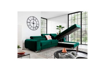 Sektionssoffa Eltap Grayson 278x205x92 cm - Nube 35, Grön, Höger - Möbler - Soffa - Bäddsoffa - Bäddsoffa divan