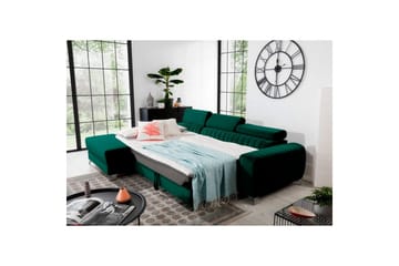 Sektionssoffa Eltap Grayson 278x205x92 cm - Nube 35, Grön, Vänster - Möbler - Soffa - Bäddsoffa - Bäddsoffa divan