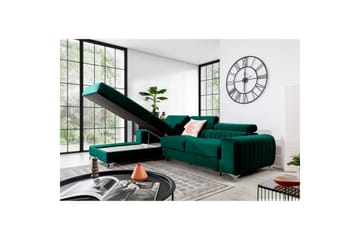 Sektionssoffa Eltap Grayson 278x205x92 cm - Nube 35, Grön, Vänster - Möbler - Soffa - Bäddsoffa - Bäddsoffa divan