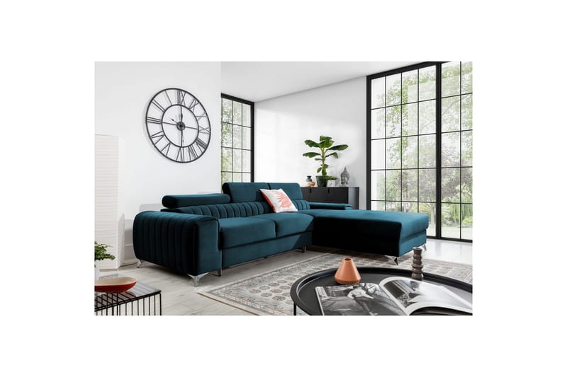 Sektionssoffa Eltap Grayson 278x205x92 cm - Nube 40, Blå, Höger - Möbler - Soffa - Bäddsoffa - Bäddsoffa divan