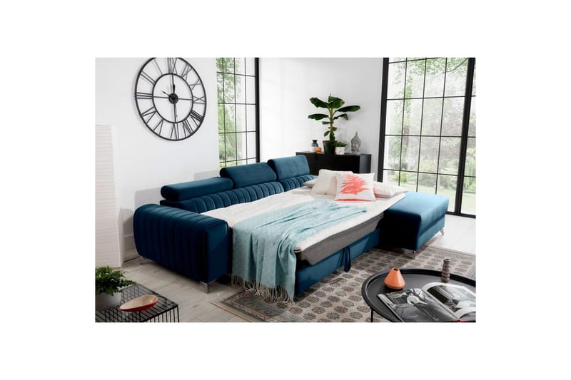 Sektionssoffa Eltap Grayson 278x205x92 cm - Nube 40, Blå, Höger - Möbler - Soffa - Bäddsoffa - Bäddsoffa divan