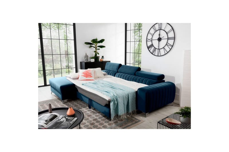Sektionssoffa Eltap Grayson 278x205x92 cm - Nube 40, Blå, Vänster - Möbler - Soffa - Bäddsoffa - Bäddsoffa divan