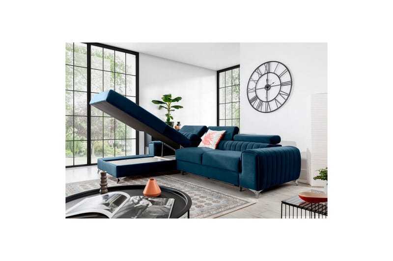 Sektionssoffa Eltap Grayson 278x205x92 cm - Nube 40, Blå, Vänster - Möbler - Soffa - Bäddsoffa - Bäddsoffa divan