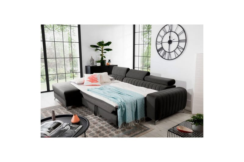 Sektionssoffa Eltap Grayson 278x205x92 cm - Nube 5, Grå, Vänster - Möbler - Soffa - Bäddsoffa - Bäddsoffa divan