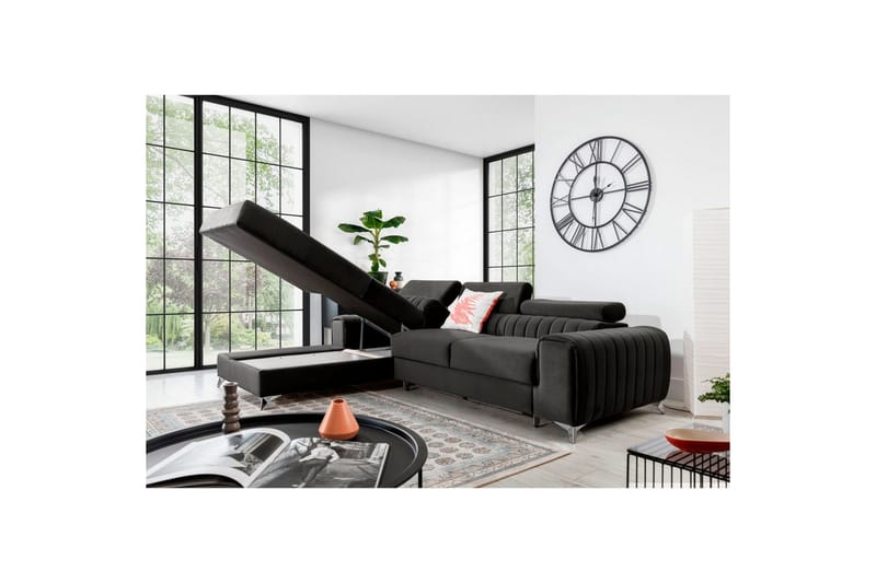 Sektionssoffa Eltap Grayson 278x205x92 cm - Nube 5, Grå, Vänster - Möbler - Soffa - Bäddsoffa - Bäddsoffa divan
