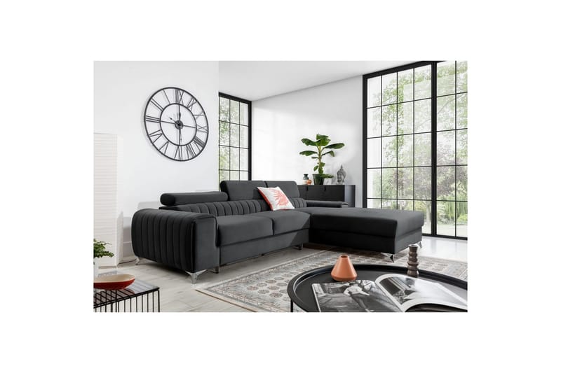 Sektionssoffa Eltap Grayson 278x205x92 cm - Nube 6, Mörkgrå, Höger - Möbler - Soffa - Bäddsoffa - Bäddsoffa divan