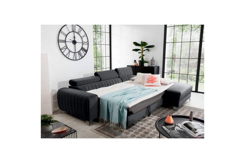 Sektionssoffa Eltap Grayson 278x205x92 cm - Nube 6, Mörkgrå, Höger - Möbler - Soffa - Bäddsoffa - Bäddsoffa divan
