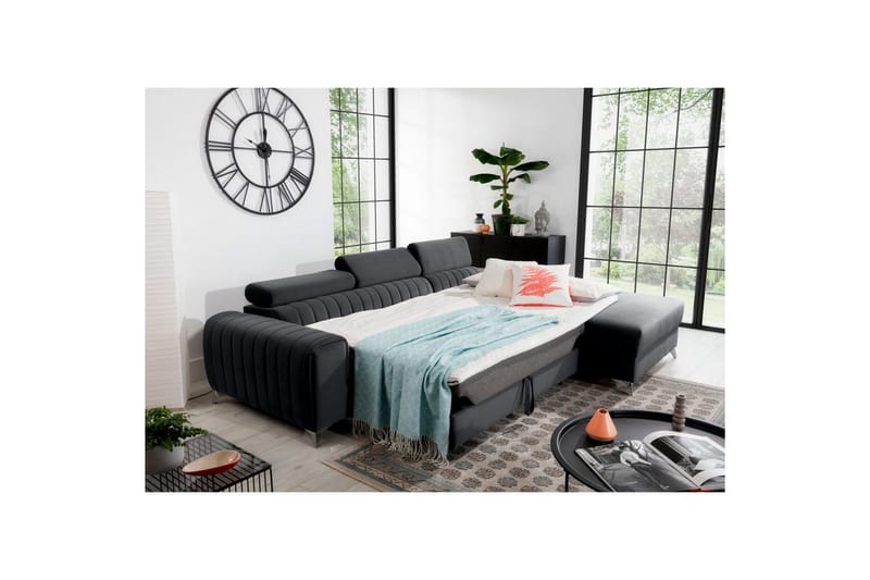 Sektionssoffa Eltap Grayson 278x205x92 cm - Nube 6, Mörkgrå, Höger - Möbler - Soffa - Bäddsoffa - Bäddsoffa divan