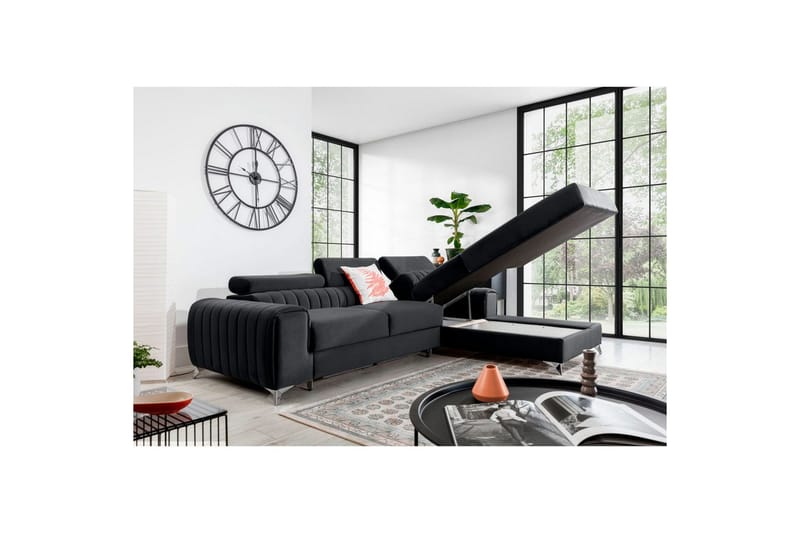 Sektionssoffa Eltap Grayson 278x205x92 cm - Nube 6, Mörkgrå, Höger - Möbler - Soffa - Bäddsoffa - Bäddsoffa divan