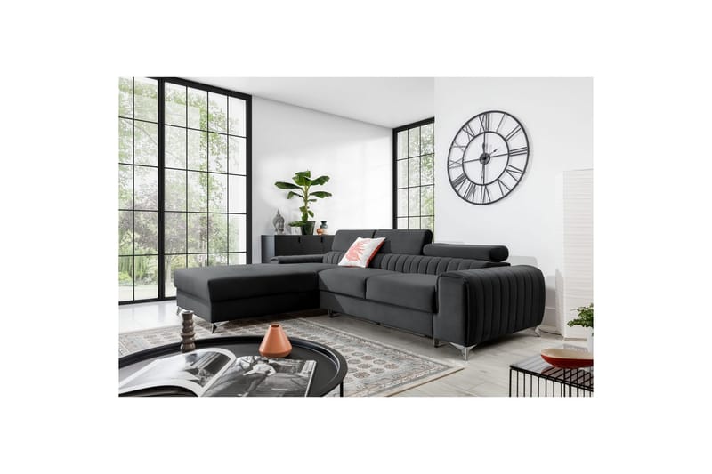 Sektionssoffa Eltap Grayson 278x205x92 cm - Nube 6, Mörkgrå, Vänster - Möbler - Soffa - Bäddsoffa - Bäddsoffa divan