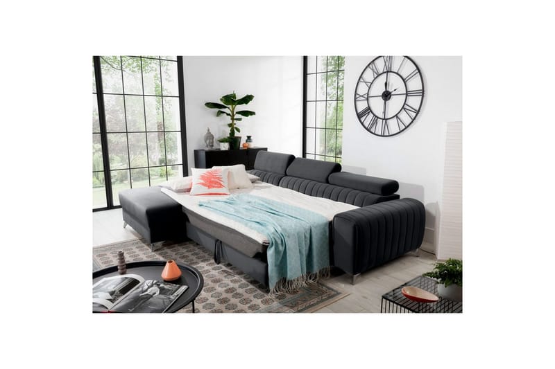 Sektionssoffa Eltap Grayson 278x205x92 cm - Nube 6, Mörkgrå, Vänster - Möbler - Soffa - Bäddsoffa - Bäddsoffa divan