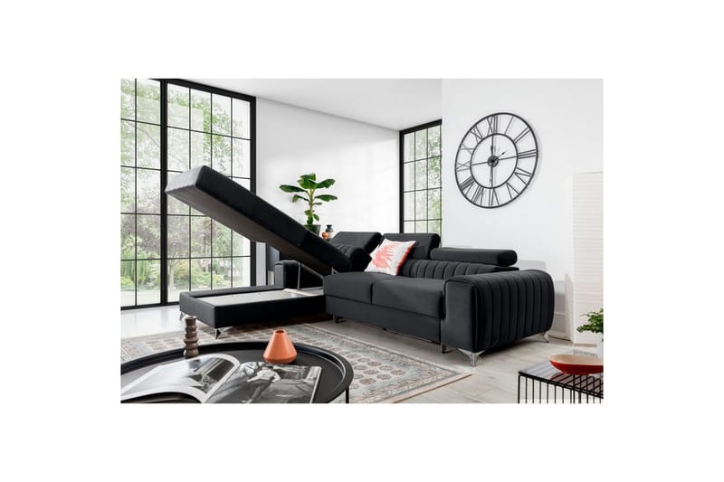 Sektionssoffa Eltap Grayson 278x205x92 cm - Nube 6, Mörkgrå, Vänster - Möbler - Soffa - Bäddsoffa - Bäddsoffa divan