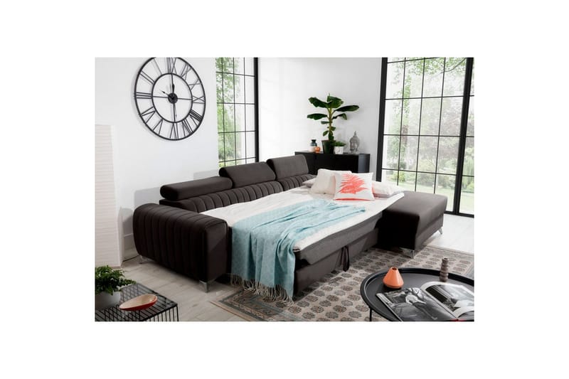 Sektionssoffa Eltap Grayson 278x205x92 cm - Riviera 97, Grå, Höger - Möbler - Soffa - Bäddsoffa - Bäddsoffa divan