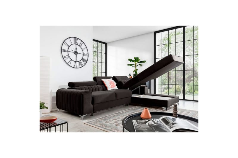 Sektionssoffa Eltap Grayson 278x205x92 cm - Riviera 97, Grå, Höger - Möbler - Soffa - Bäddsoffa - Bäddsoffa divan