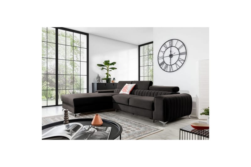 Sektionssoffa Eltap Grayson 278x205x92 cm - Riviera 97, Grå, Vänster - Möbler - Soffa - Bäddsoffa - Bäddsoffa divan