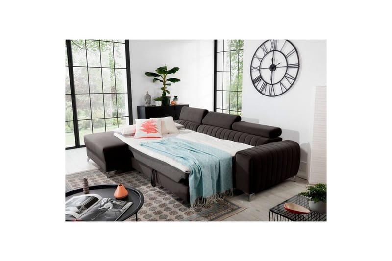 Sektionssoffa Eltap Grayson 278x205x92 cm - Riviera 97, Grå, Vänster - Möbler - Soffa - Bäddsoffa - Bäddsoffa divan
