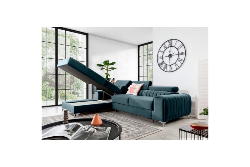 Sektionssoffa Eltap Grayson 278x205x92 cm - Velvetmat 100, Vänster - Möbler - Soffa - Bäddsoffa - Bäddsoffa divan