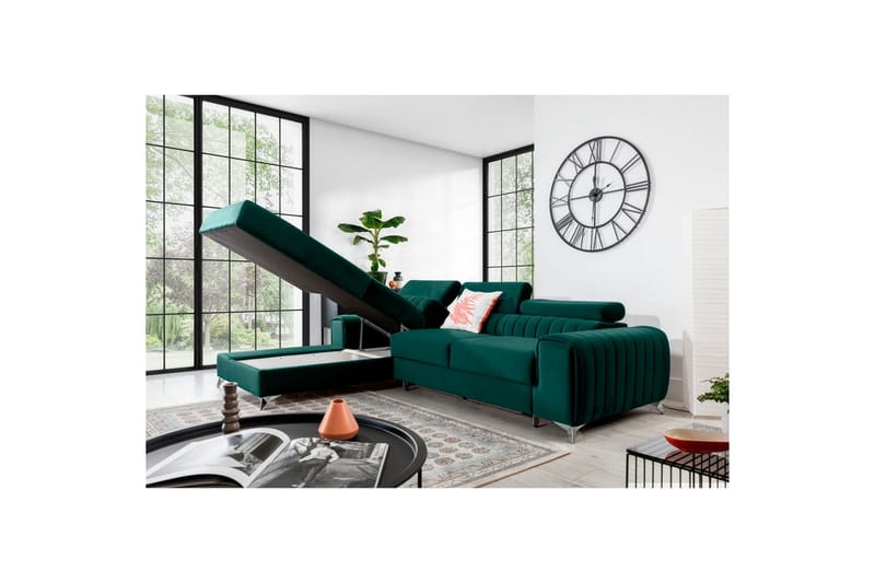 Sektionssoffa Eltap Grayson 278x205x92 cm - Velvetmat 38, Vänster - Möbler - Soffa - Bäddsoffa - Bäddsoffa divan