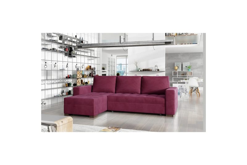 Sektionssoffa Eltap Newark 237x150x90 cm, Mat Velvet 68, Röd