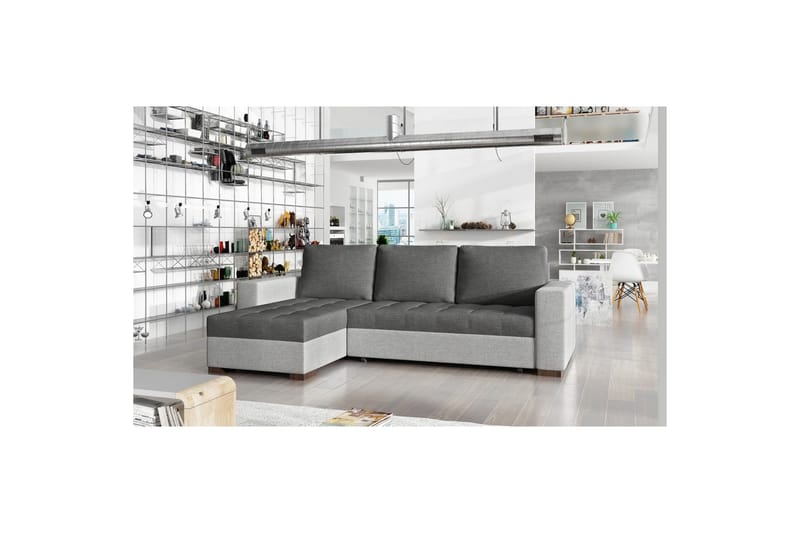 Sektionssoffa Eltap Newark 237x150x90 cm - Sawana 05, Sawana 21, Grå - Möbler - Soffa - Bäddsoffa - Bäddsoffa divan
