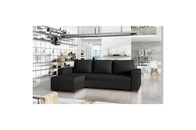 Sektionssoffa Eltap Newark 237x150x90 cm - Sawana 14, Soft 11, Svart - Möbler - Soffa - Bäddsoffa - Bäddsoffa divan