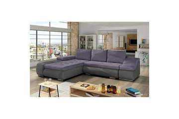 Sektionssoffa Eltap Ontario 295x200x82 cm - Soro 65, Soro 93, Lila, Grå, Vänster - Möbler - Soffa - Bäddsoffa - Bäddsoffa divan