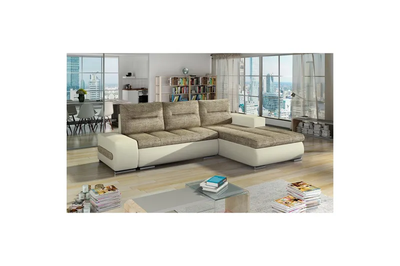 Sektionssoffa Eltap Ottavio 275x180x85 cm - Berlin 03, Soft 33, Beige, Höger - Möbler - Soffa - Bäddsoffa - Bäddsoffa divan