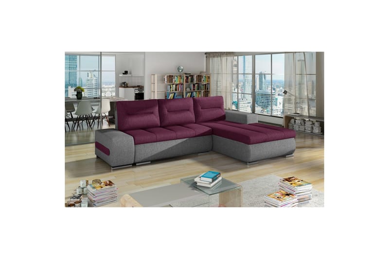 Sektionssoffa Eltap Ottavio 275x180x85 cm, Lars 68, Lars 98, Lila, Grå, Höger