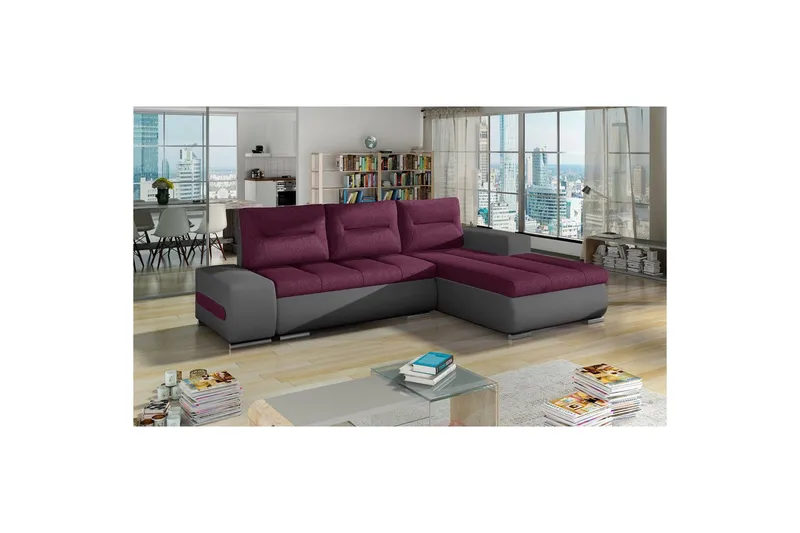Sektionssoffa Eltap Ottavio 275x180x85 cm, Lars 68, Soft 29, Lila, Grå, Höger