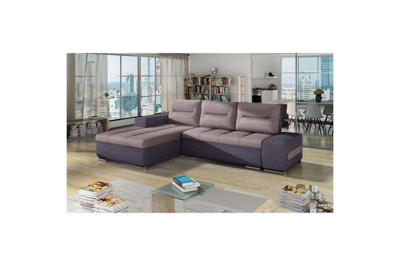 Sektionssoffa Eltap Ottavio 275x180x85 cm - Soro 61, Soro 65, Rosa, Lila, Vänster - Möbler - Soffa - Bäddsoffa - Bäddsoffa divan