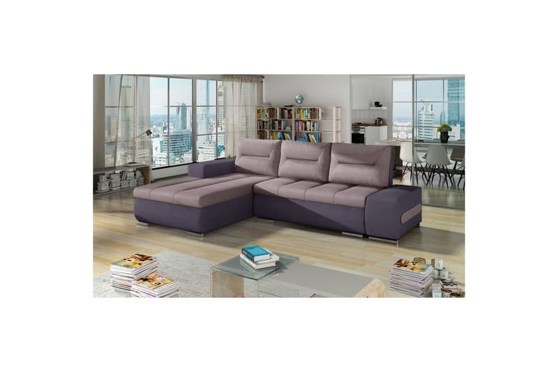 Sektionssoffa Eltap Ottavio 275x180x85 cm - Soro 61, Soro 65, Rosa, Lila, Vänster - Möbler - Soffa - Bäddsoffa - Bäddsoffa divan