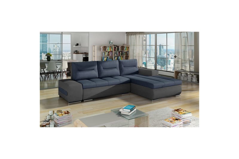 Sektionssoffa Eltap Ottavio 275x180x85 cm - Soro 76, Soro 93, Blå, Grå, Höger - Möbler - Soffa - Bäddsoffa - Bäddsoffa divan