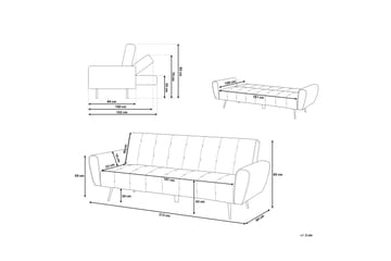 Selnes Bädsoffa 212 cm - Grön - Möbler - Soffa - Bäddsoffa - Bäddsoffa längsbäddad