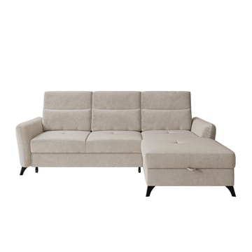 Sies 3-sits Bäddsoffa divan höger med förvaring