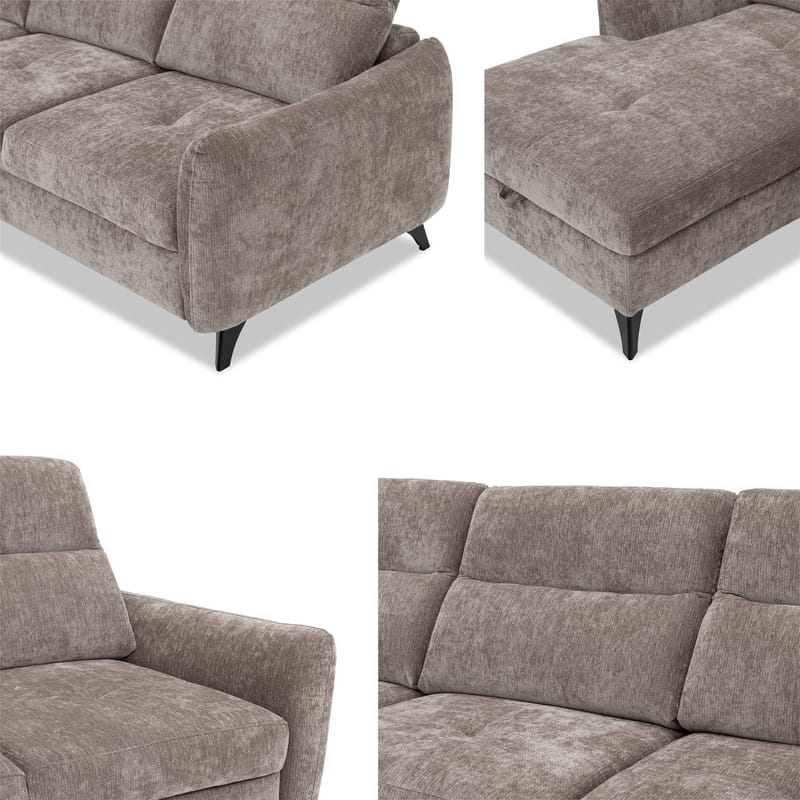 Sies 3-sits Bäddsoffa divan höger med förvaring - grå - Möbler - Soffa - Bäddsoffa - Hörnbäddsoffa