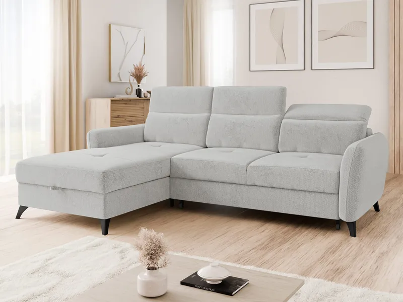 Sies 3-sits Bäddsoffa divan vänster med förvaring - grå - Möbler - Soffa - Bäddsoffa - Hörnbäddsoffa