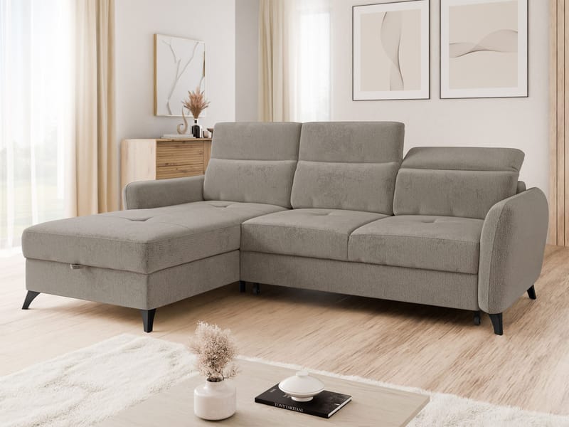 Sies 3-sits Bäddsoffa divan vänster med förvaring - Möbler - Soffa - Bäddsoffa - Hörnbäddsoffa
