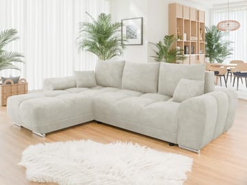 Simerly 4-sits Bäddsoffa divan vänster med förvaring - Beige - Möbler - Soffa - Bäddsoffa - Hörnbäddsoffa