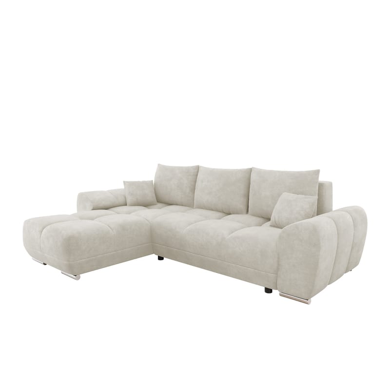 Simerly 4-sits Bäddsoffa divan vänster med förvaring, Beige