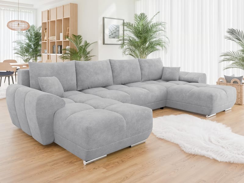 Simerly U-formad 5-sits Bäddsoffa med förvaring - grå - Möbler - Soffa - Bäddsoffa - Hörnbäddsoffa