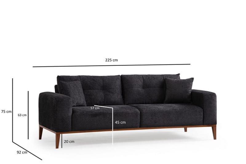 Sinor Bäddsoffa 4-sits - Antracit - Möbler - Soffa - Bäddsoffa - 4 sits bäddsoffa