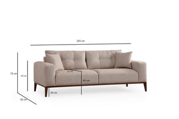 Sinor Bäddsoffa 4-sits - Beige - Möbler - Soffa - Bäddsoffa - 4 sits bäddsoffa