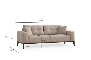 Sinor Bäddsoffa 4-sits - Beige - Möbler - Soffa - Bäddsoffa - 4 sits bäddsoffa