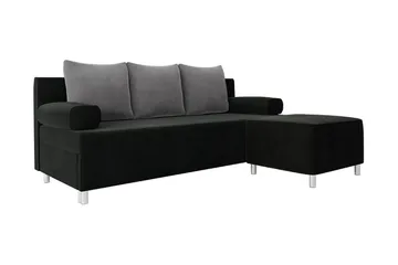 Skatteg Bäddsoffa med Sittpuff - Svart|Grå - Möbler - Soffa - Bäddsoffa - Bäddsoffa längsbäddad